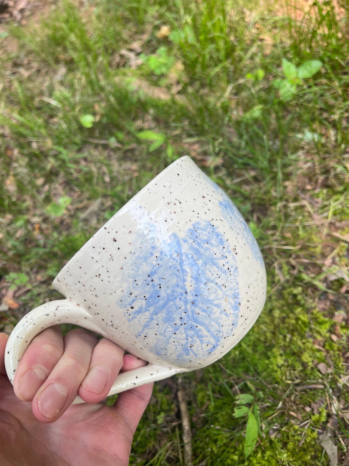 Blue Mint Leaf Mug