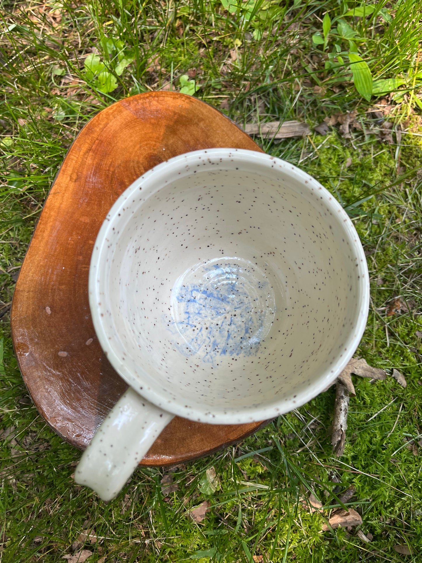 Blue Mint Leaf Mug
