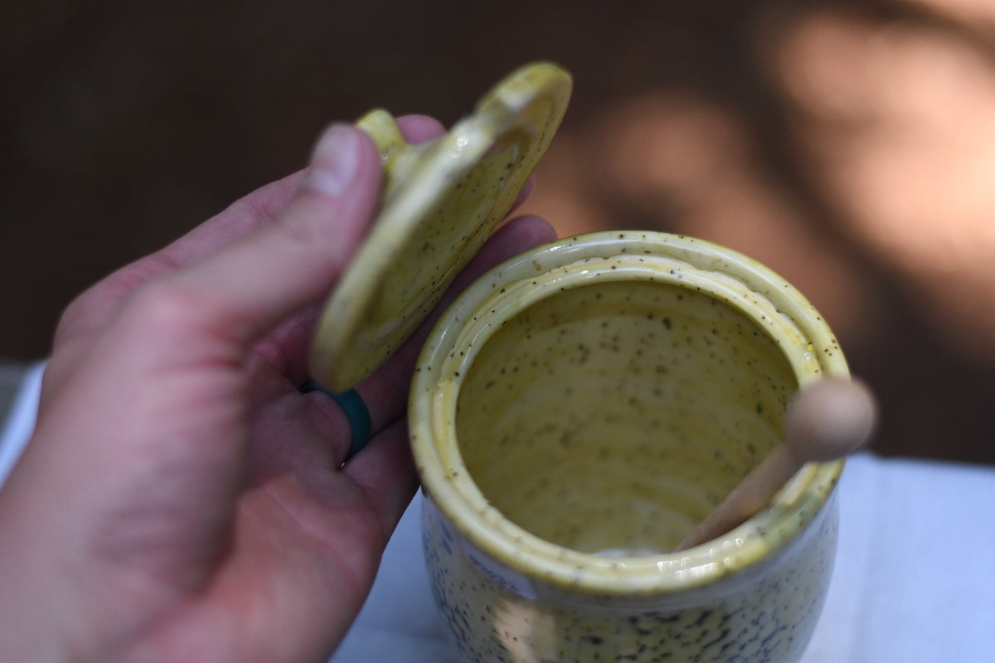 Yellow Honey Pot