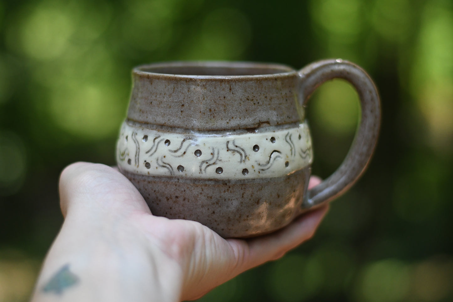 Brown Carved Mug