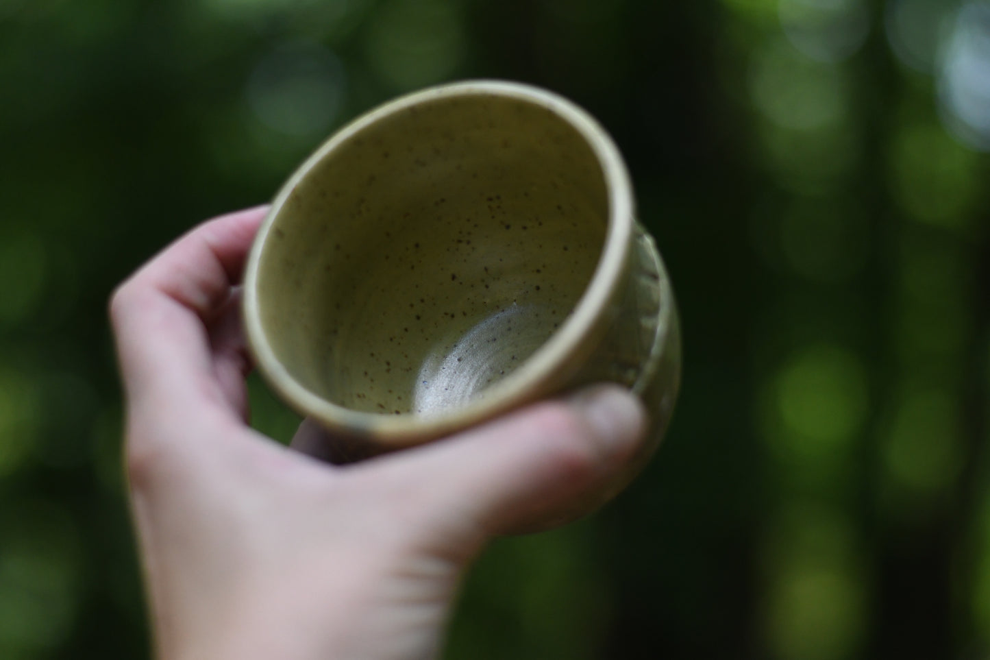 Green Carved Cup