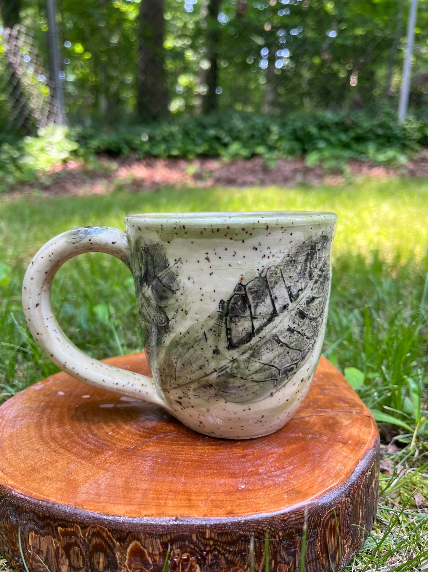 Green Dandelion Print Mug