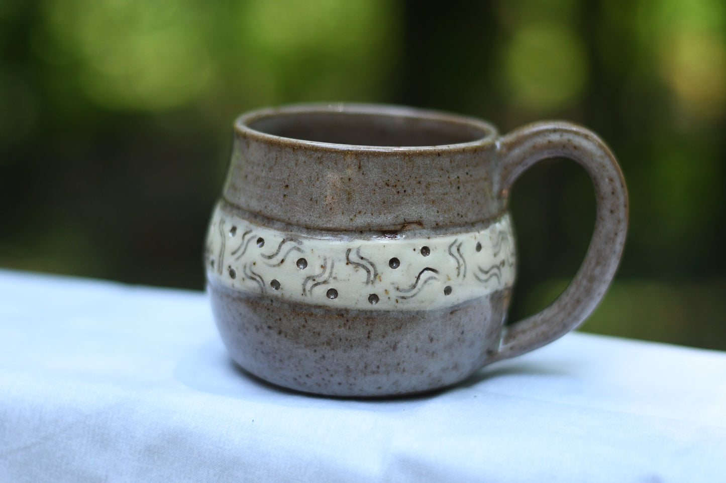 Brown Carved Mug