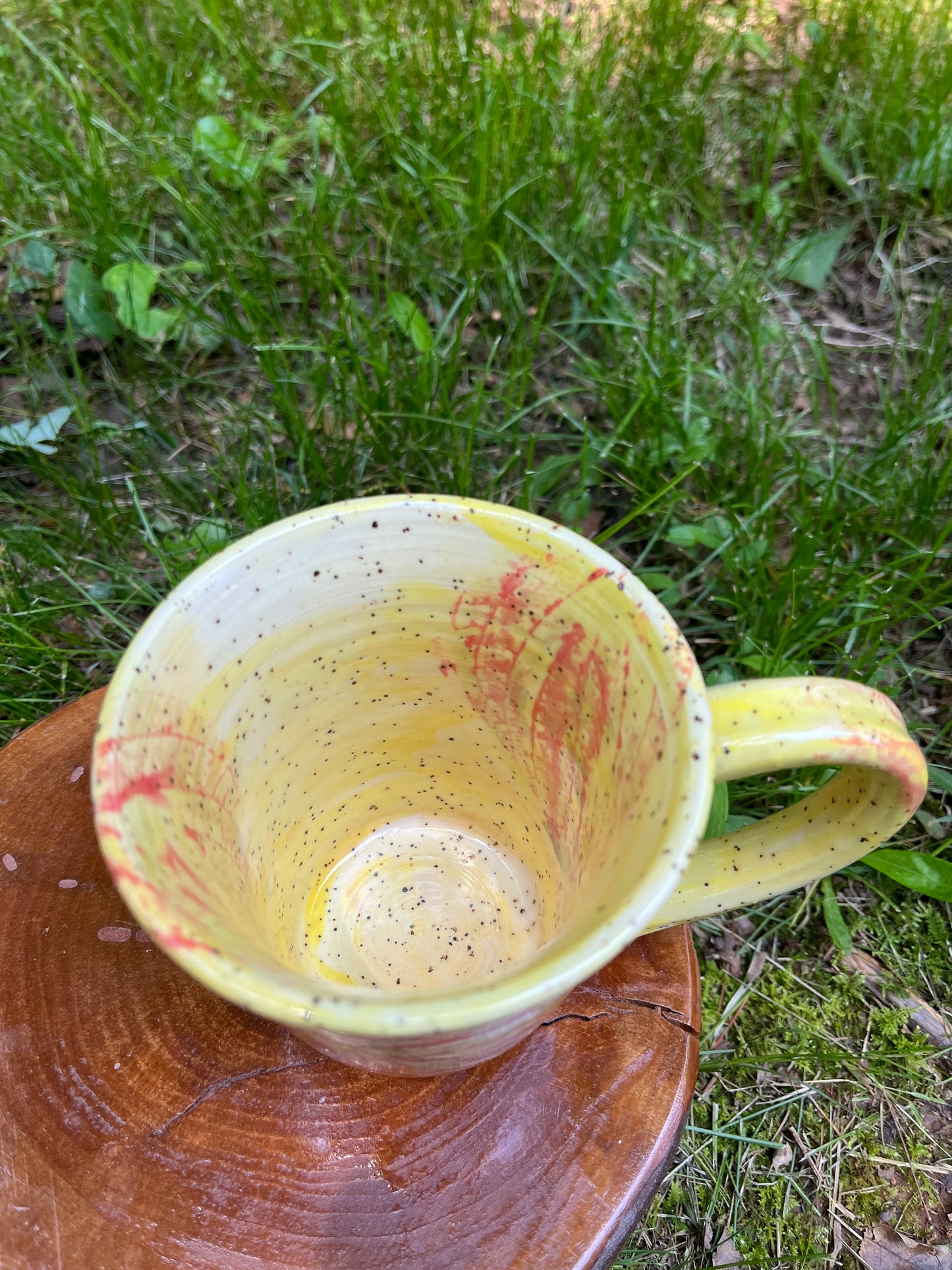 Yellow and Pink Dogwood Leaf Mug