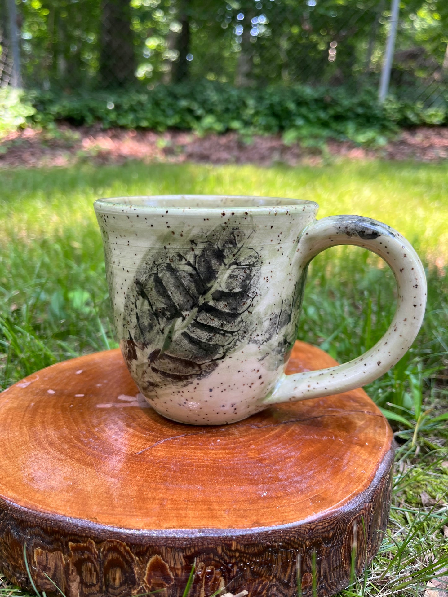 Green Dandelion Print Mug