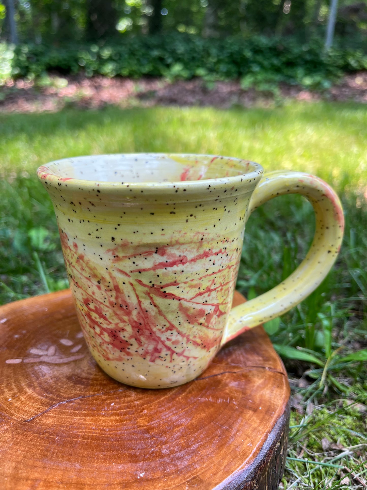 Yellow and Pink Dogwood Leaf Mug