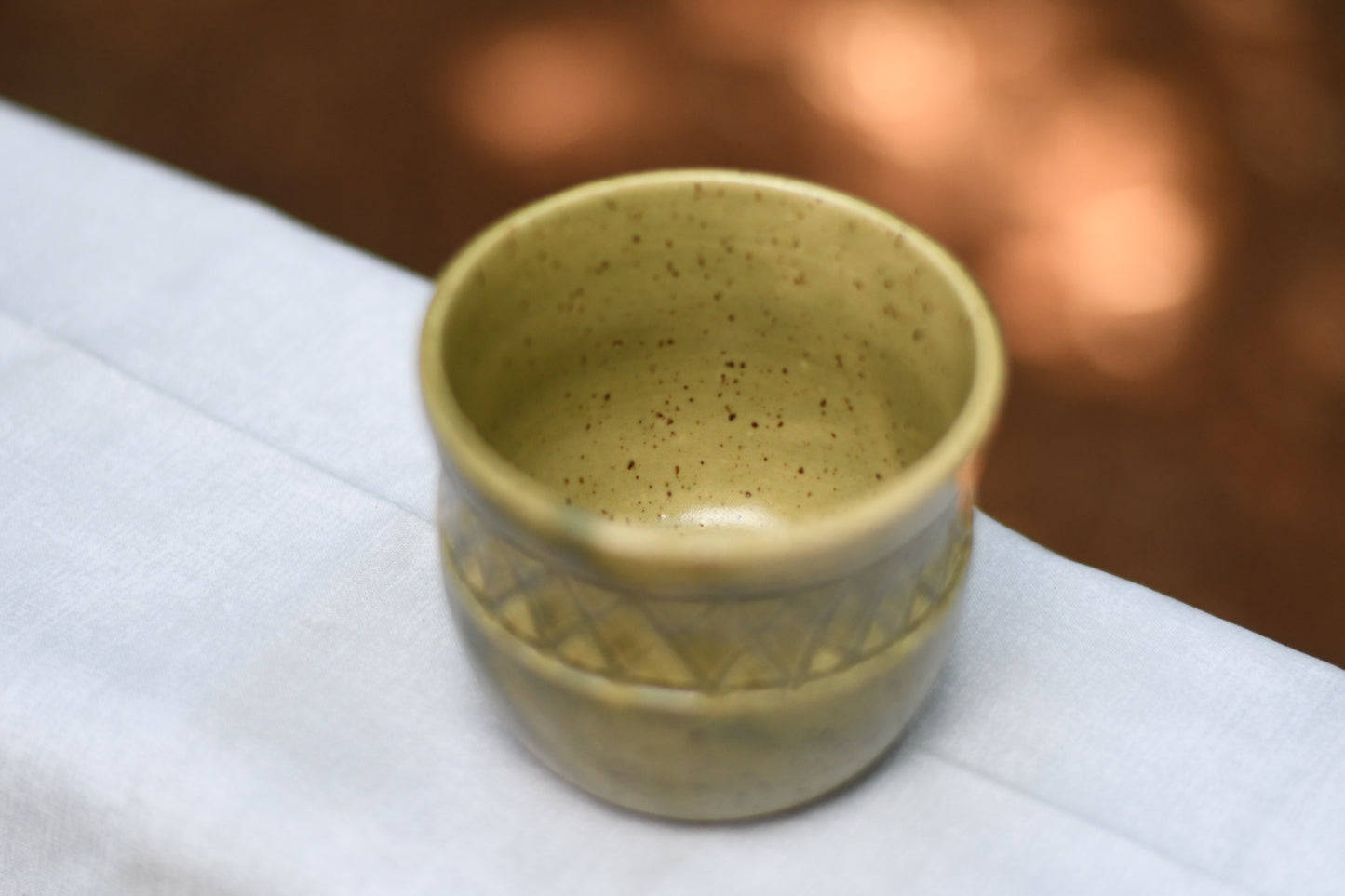 Green Carved Cup