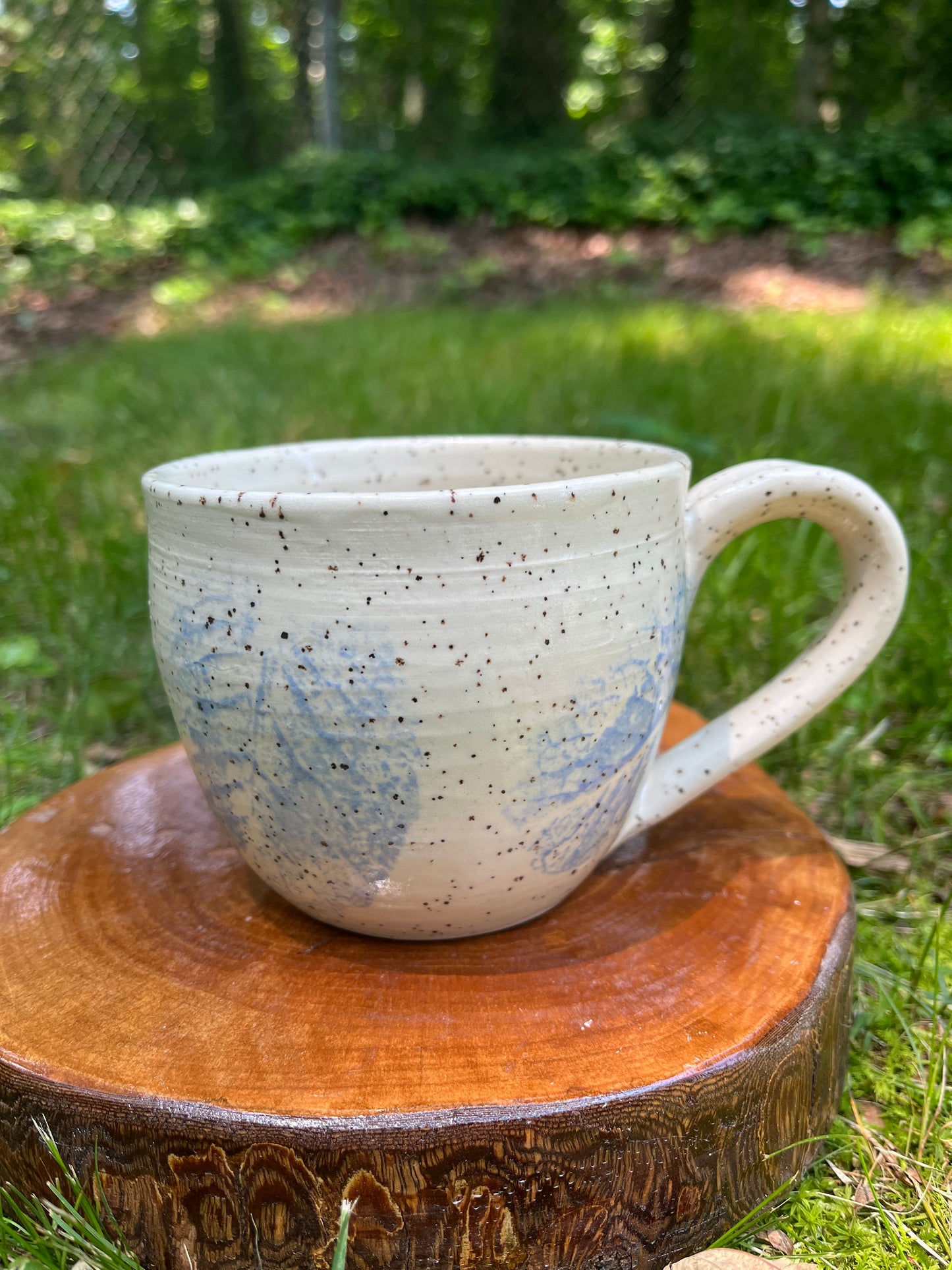 Blue Mint Leaf Mug