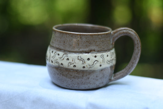 Brown Carved Mug