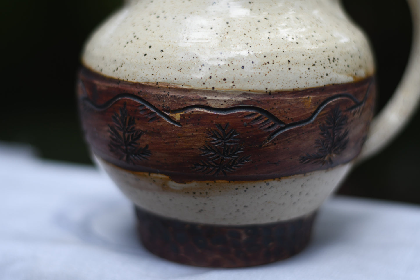 Blue Ridge Mountains Carved Pitcher