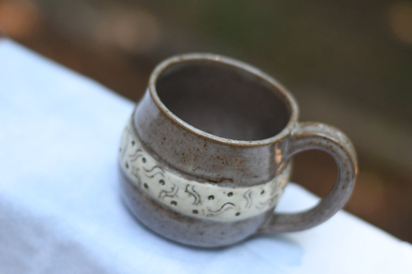 Brown Carved Mug
