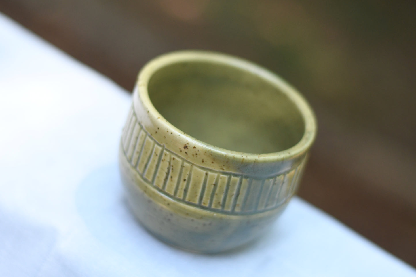Carved Green Cup