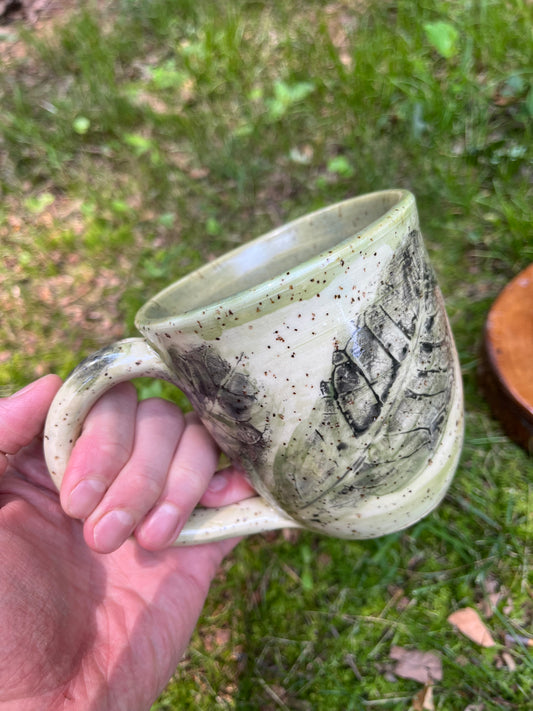 Green Dandelion Print Mug