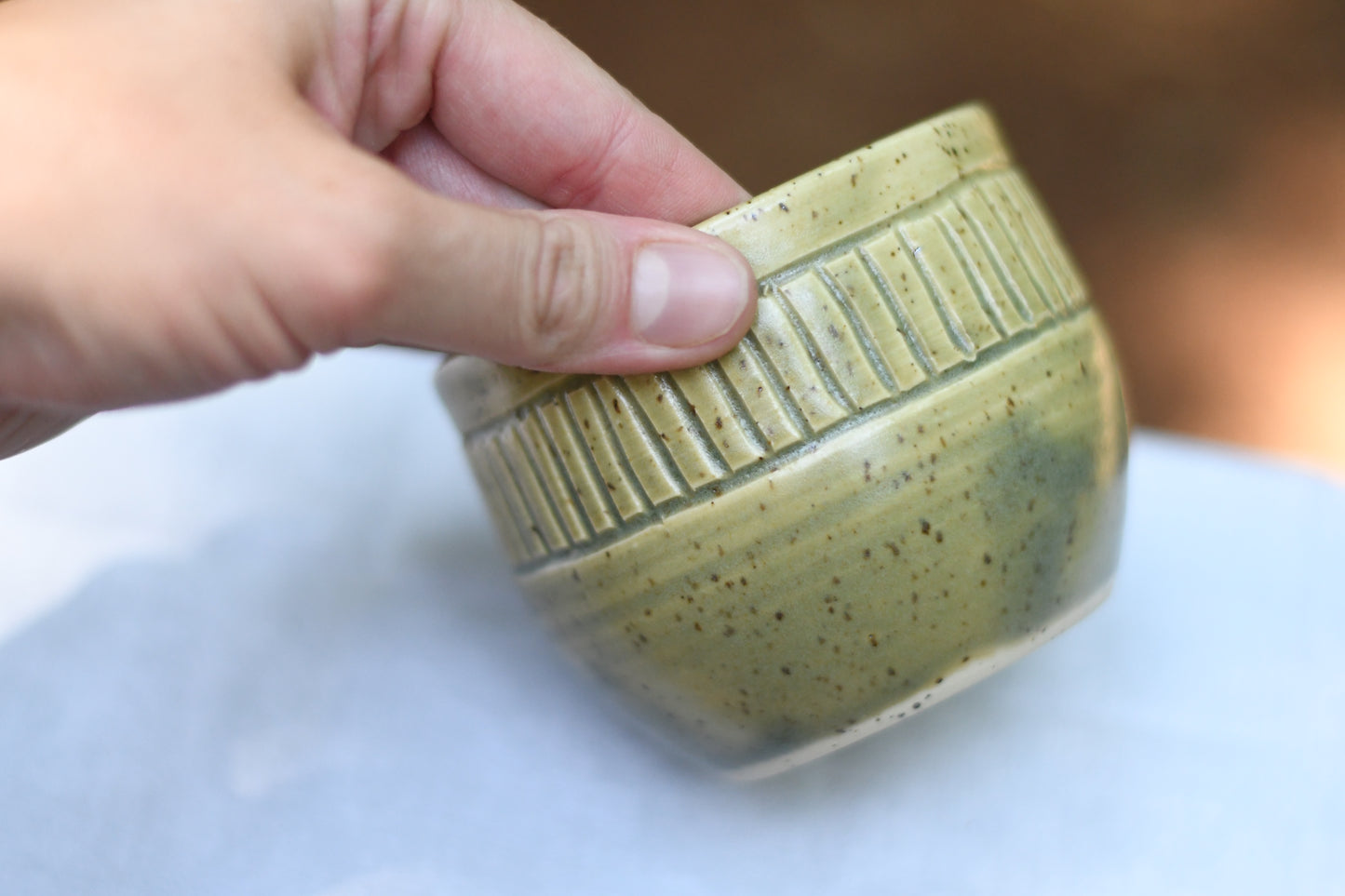 Carved Green Cup